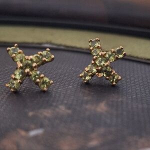 Vintage Gold and Green Earrings